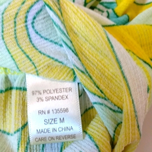 LIBERTY LOVE YELLOW RUCHED STRING TIE BALLOON SLEEVE CROP TOP SIZE JRS MED NWT - Picture 6 of 6